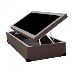 Cama Box Baú Solteirão Homequeen Corino Marrom 41x96x203