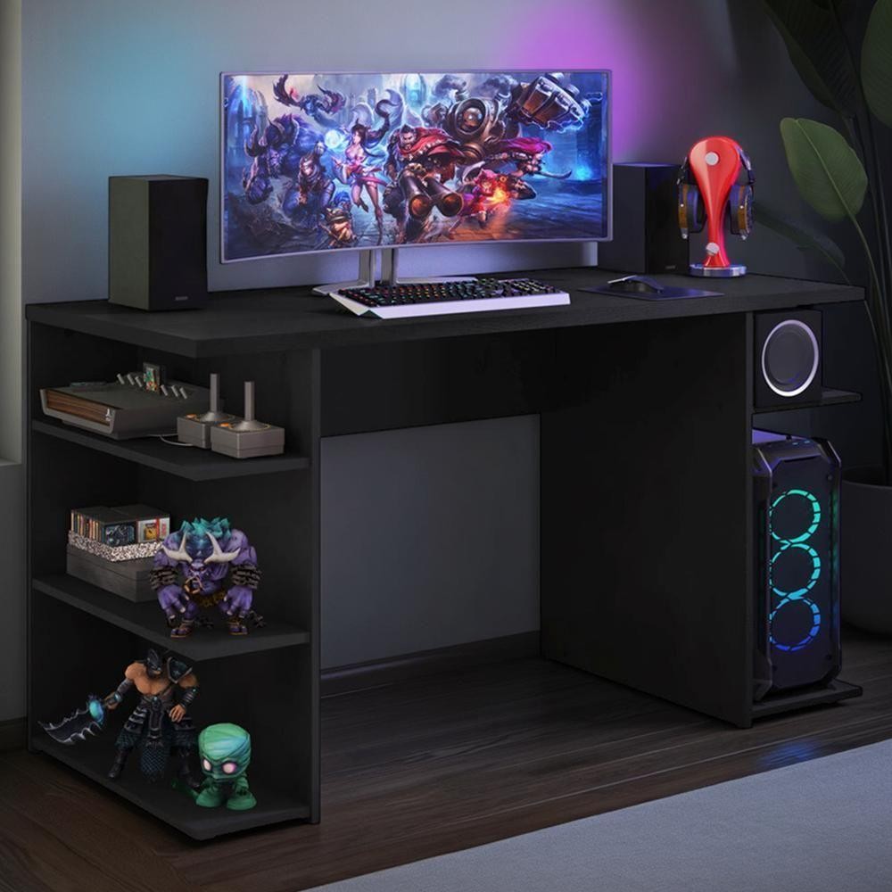 Mesa Para Computador Escrivaninha Gamer 9409 Madesa Preto