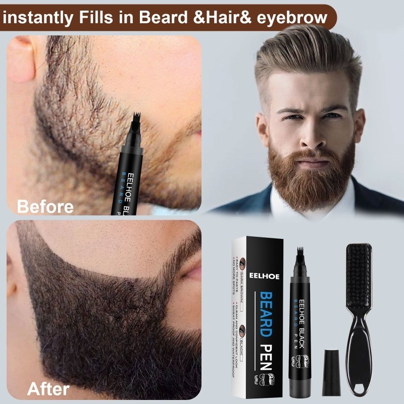 Kit De Caneta De Preenchimento À Prova D'água/Reparação De Formato De Barba Masculina/Melhorar Pêlos Faciais em Oferta na Shopee