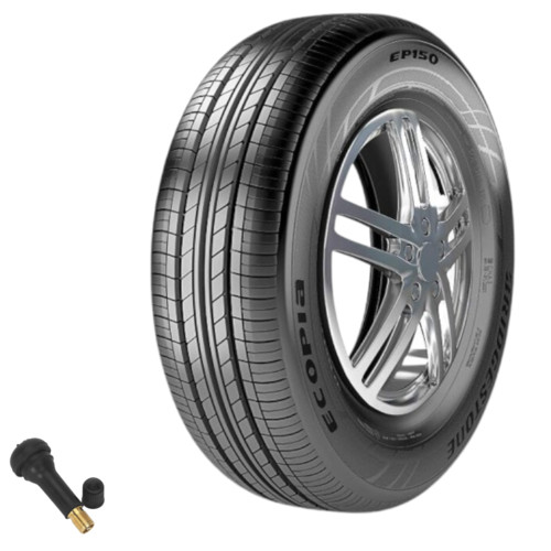 Pneu Fiesta Civic Fox Gol 195/55R15 85h Tubeless Ecopia Ep150 Bridgestone + Bico Valvula Tr414