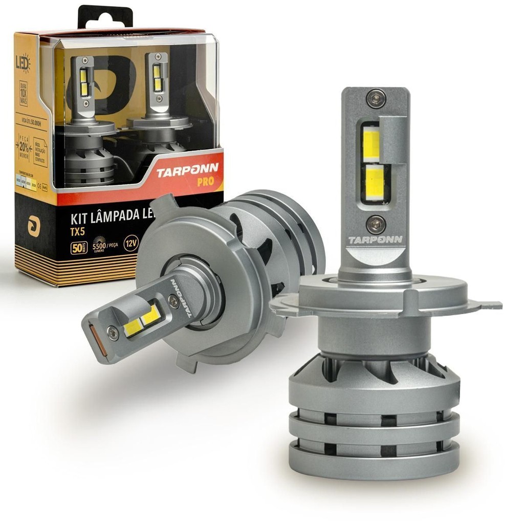 Kit Lâmpada Led Tx5 Pro H4 50w 11000 Lumens 6000k Tarponn em Oferta na Shopee