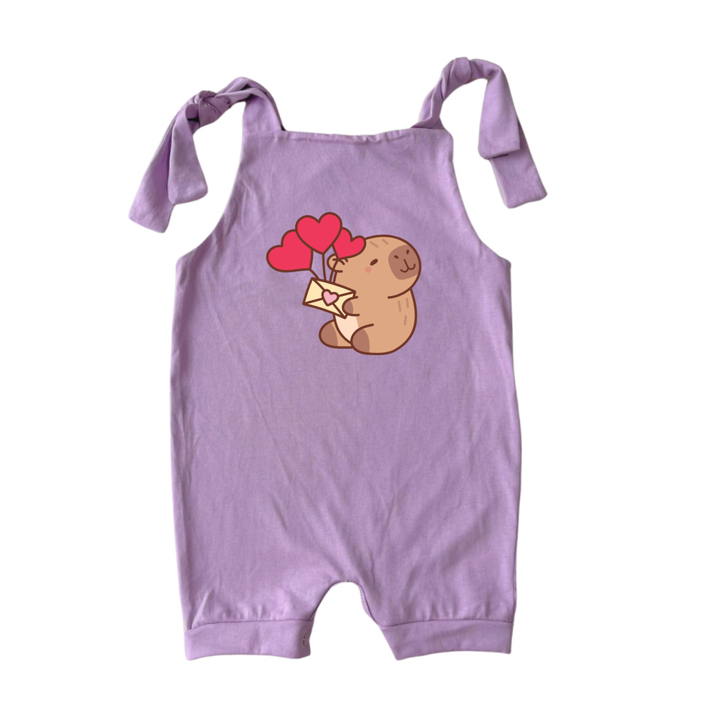 Jardineira Estampada Macacão Infantil Malha Algodão Roupa Infantil Bebê Capivara Modinha