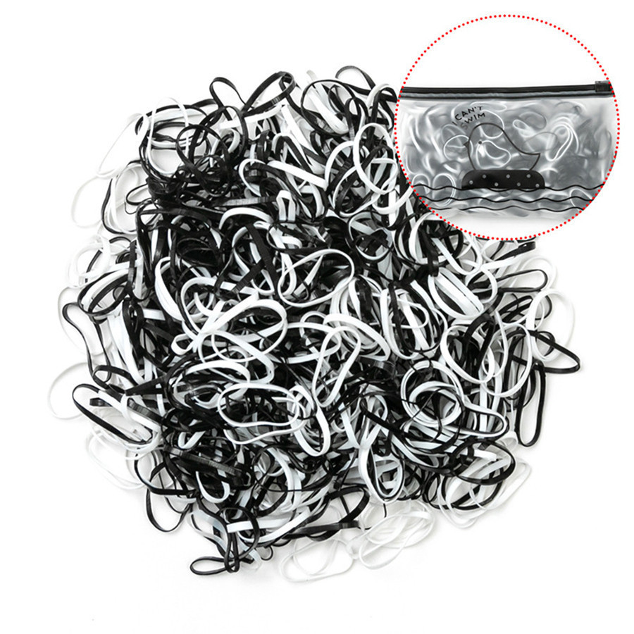 1000 Unidades Elástico De Cabelo Feminino Descartável Multicolorido 