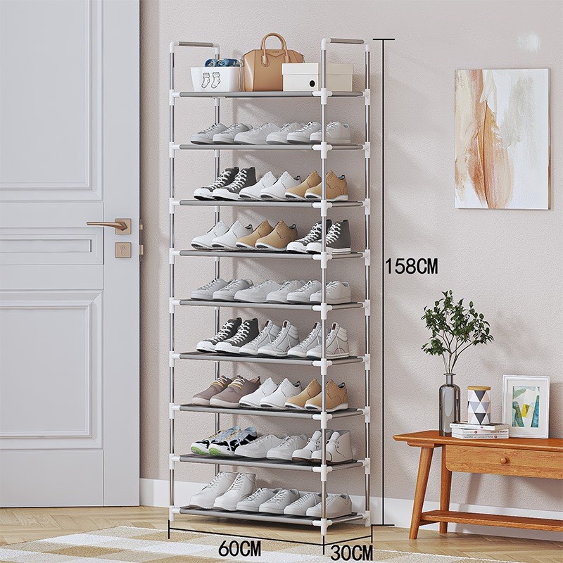 Prateleiras Sapateira 9 Andar De Metal E Plastico Organizadora Multiuso Prata Para Sapatos Calçados em Oferta na Shopee