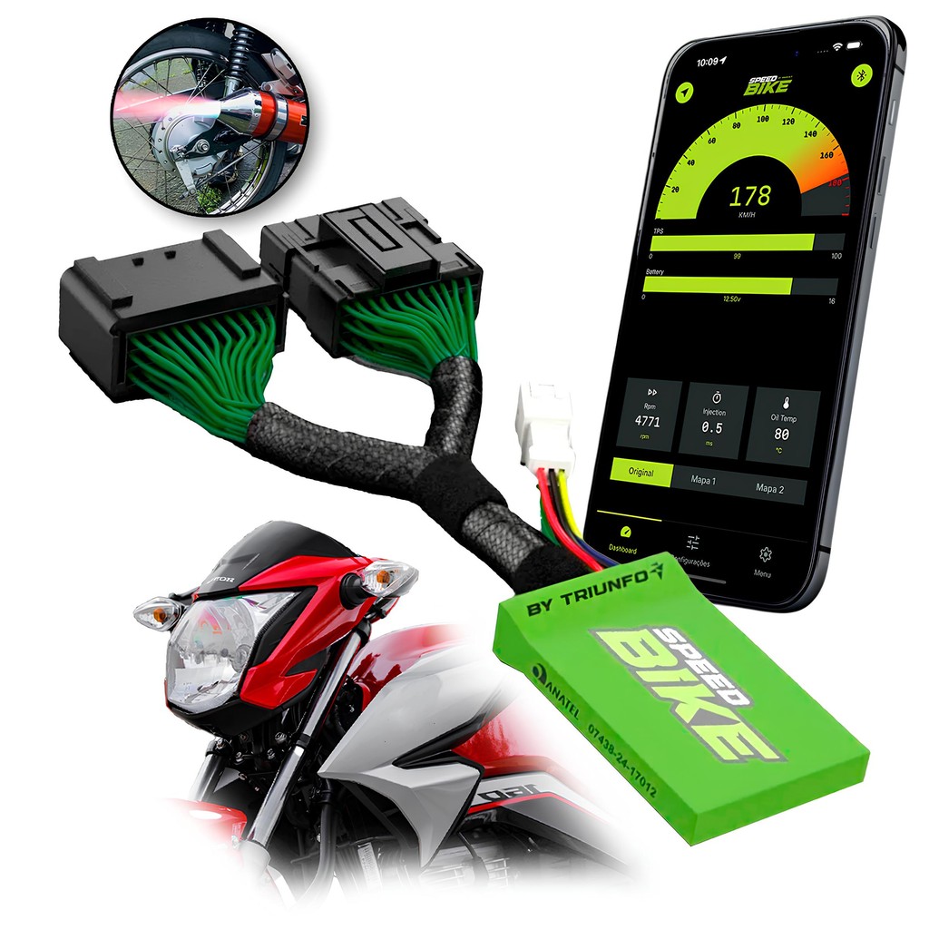Módulo Injeção Programável Speed Bike Moto Honda Titan Fan Bros Twister Pop Sahara Xre Biz