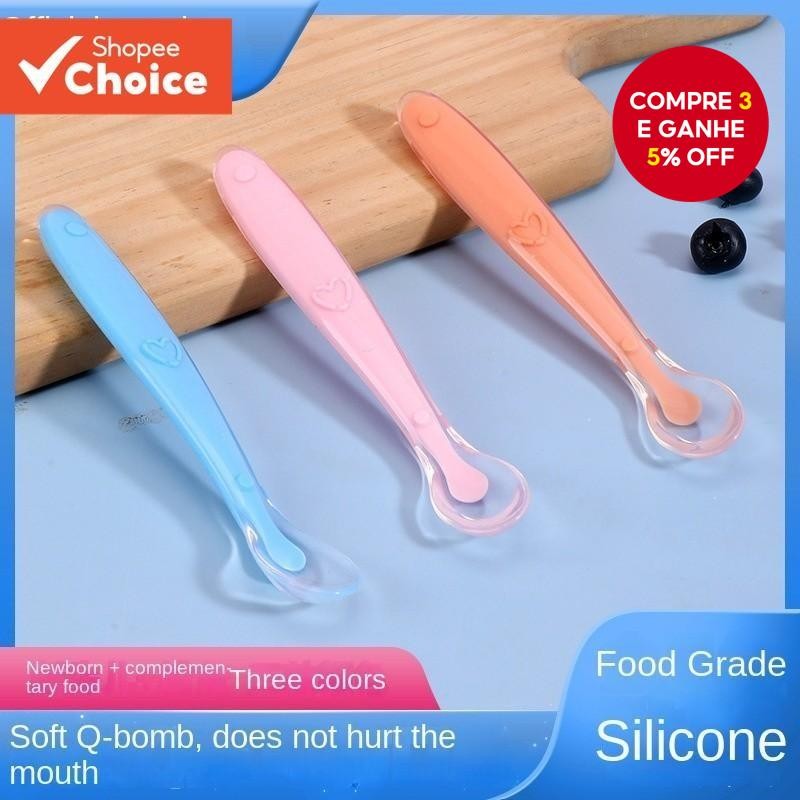 Colher De Silicone Para Bebê , Sopa Com Ponta Macia Treinamento De Desenho Animado , Utens...
