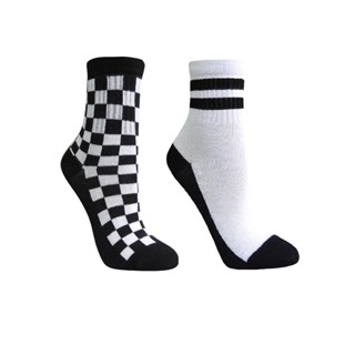 Kit Meia Cano Médio Canelado - QUADRICULADO E LISTRAS em Oferta na Shopee