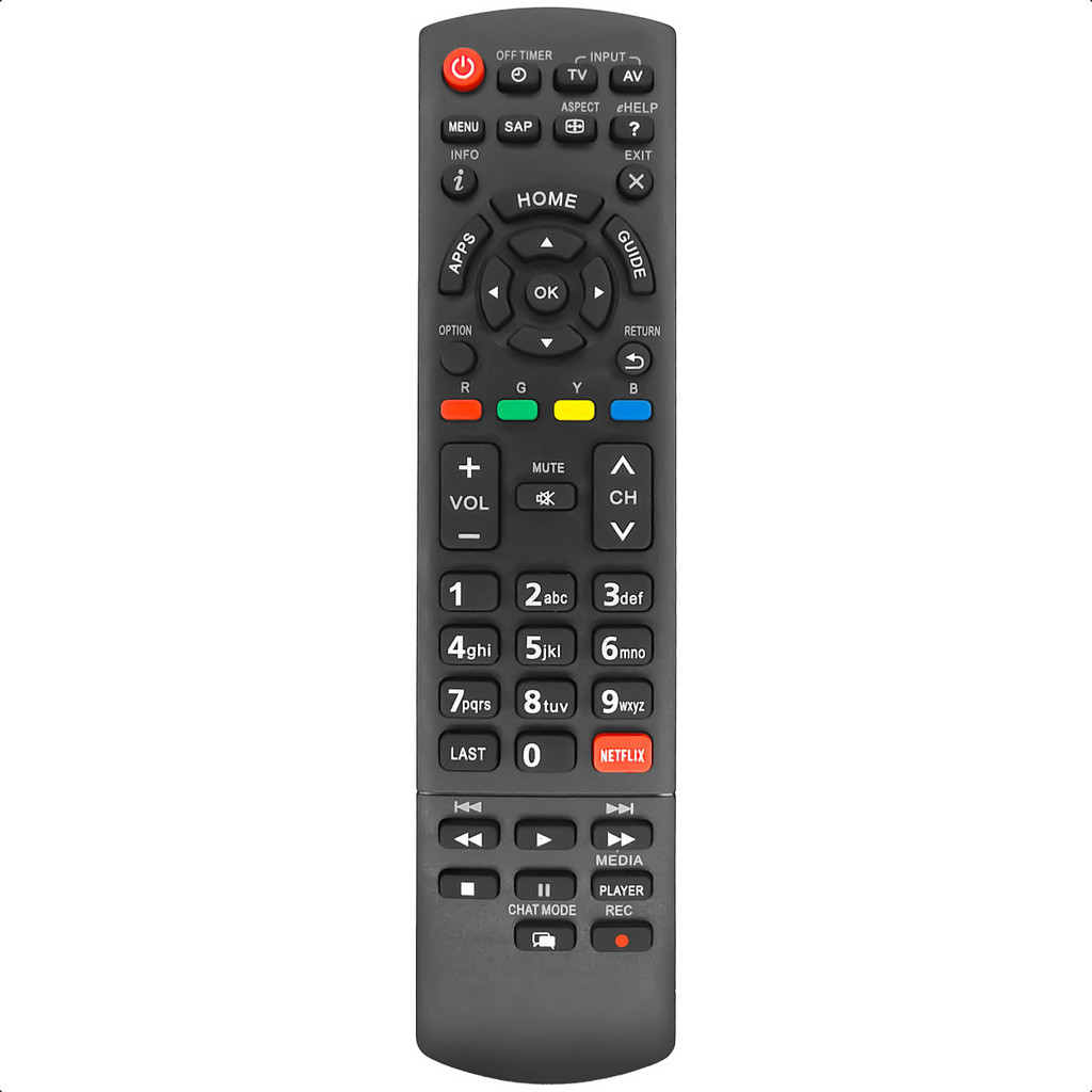 Controle Remoto Compatível com TV Panasonic LED TC-L32E5BG Preto com Pilha