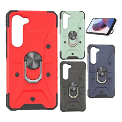 Capa Capinha Case Anti Impacto Para S23 Militar Azul Preto Suporte Anelar Dedo Ultra Reforçado