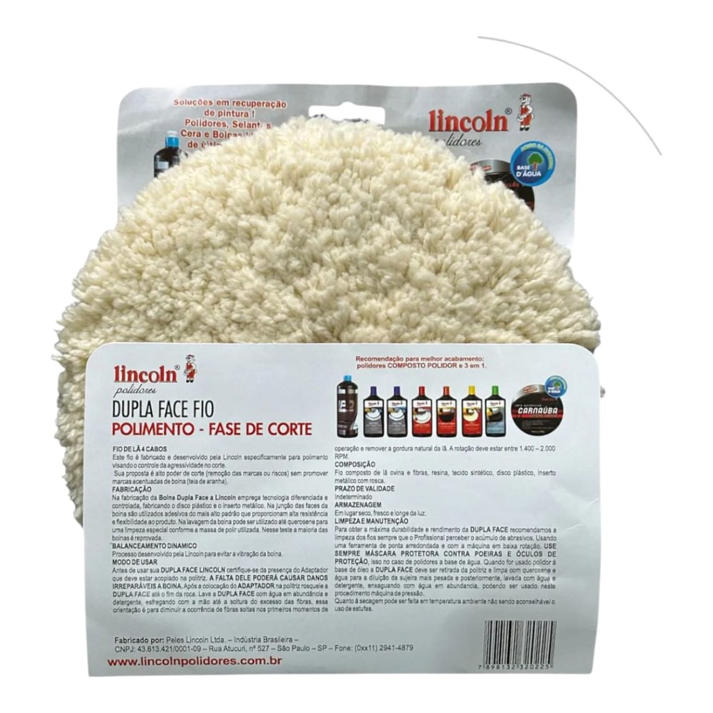 Boina Dupla Face Fio 8 Fase Corte Branca Polimento Lincoln em Oferta na Shopee