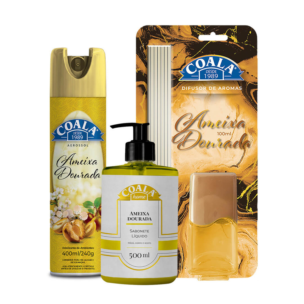 Kit Coala Aerossol + Sabonete + Difusor de Aromas - Ameixa Dourada