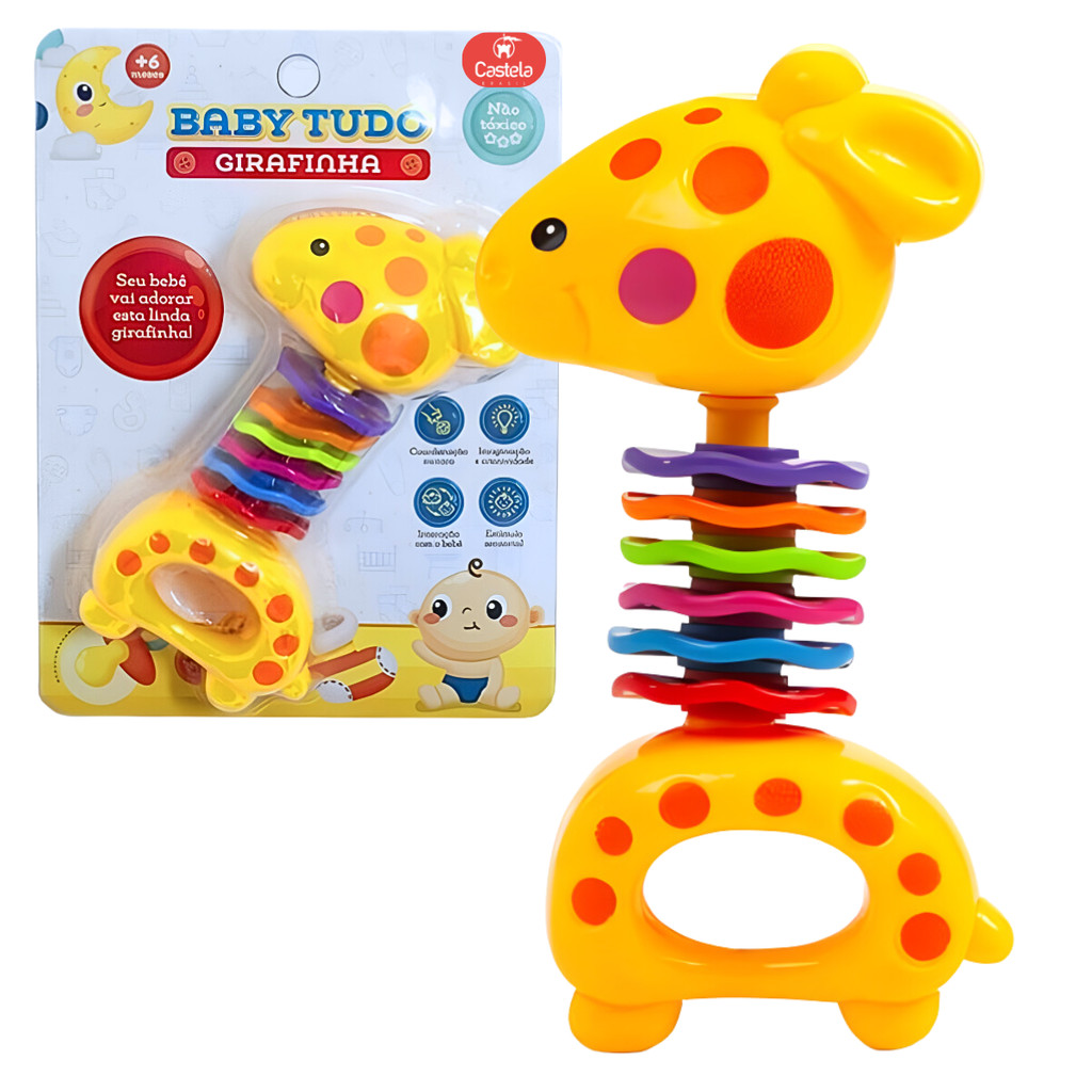 Chocalho Infantil Girafa CBS0356 - Castela em Oferta na Shopee