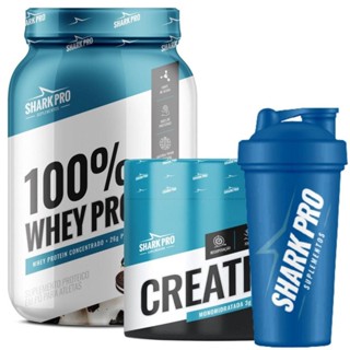 Kit Perfeito Shark Pro Whey 100% Shark Pro, Creatina Shark Pro, Coqueteleira Shark Pro em Oferta na Shopee