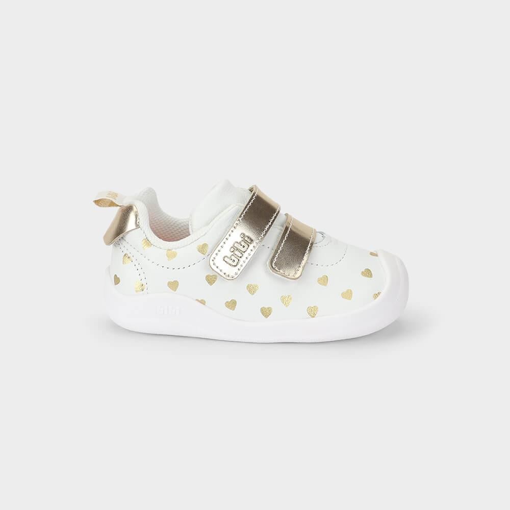 Tênis Infantil Bibi Fisioflex 5.0 Branco com Dourado em Oferta na Shopee