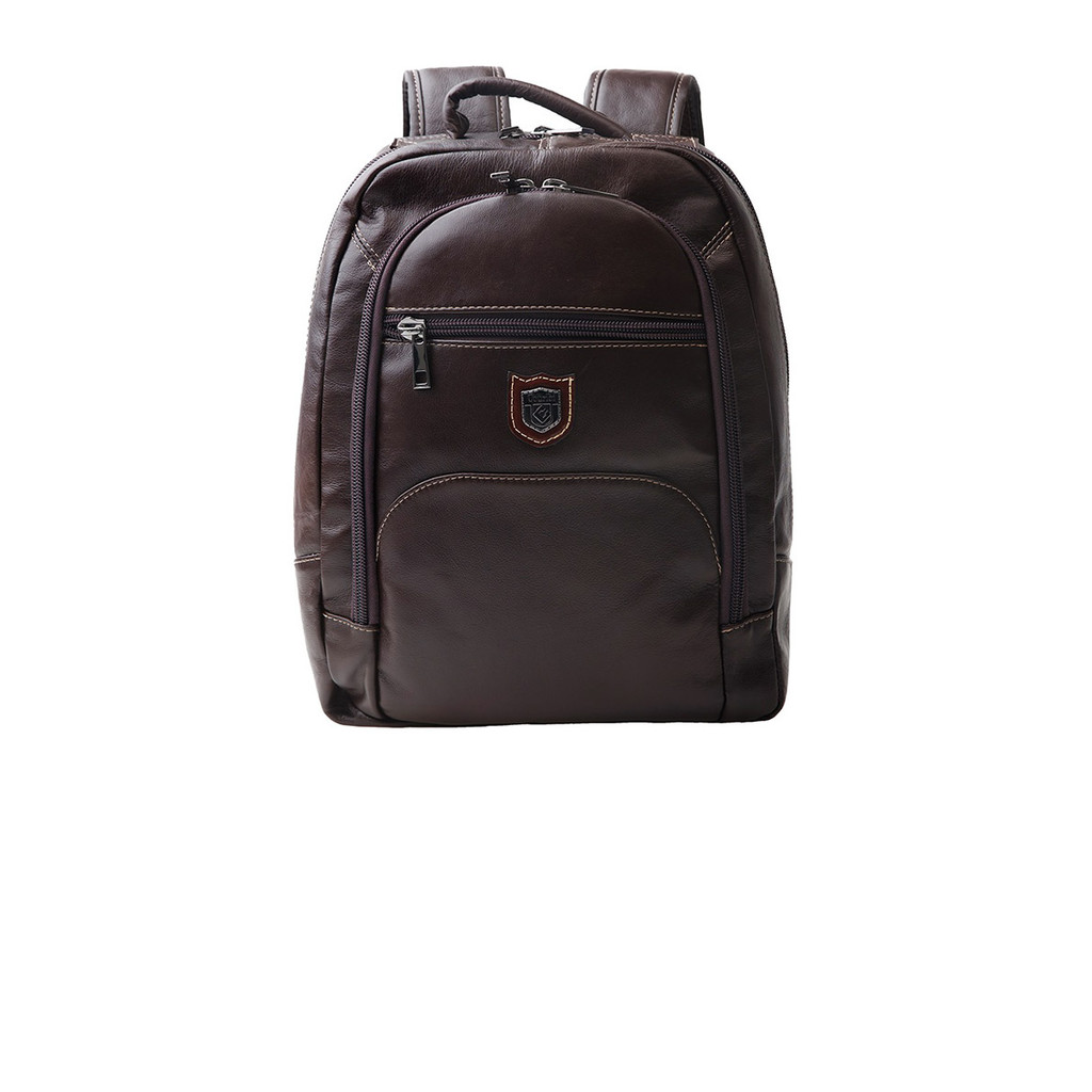 Mochila Masculina Couribi Porta Notebook Couro Cafe
