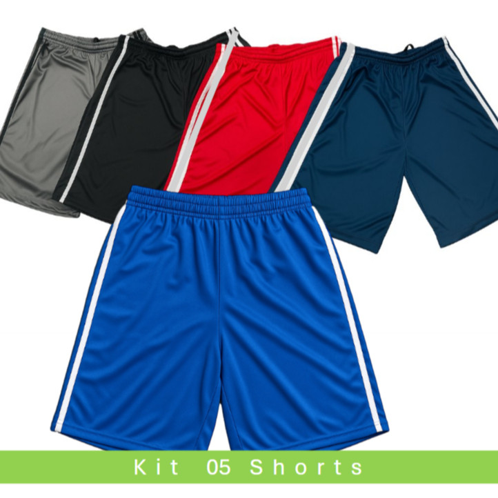 Calção futebol Short Masculino kit 05 unidades Cores Sortidas. envio Rápido!
