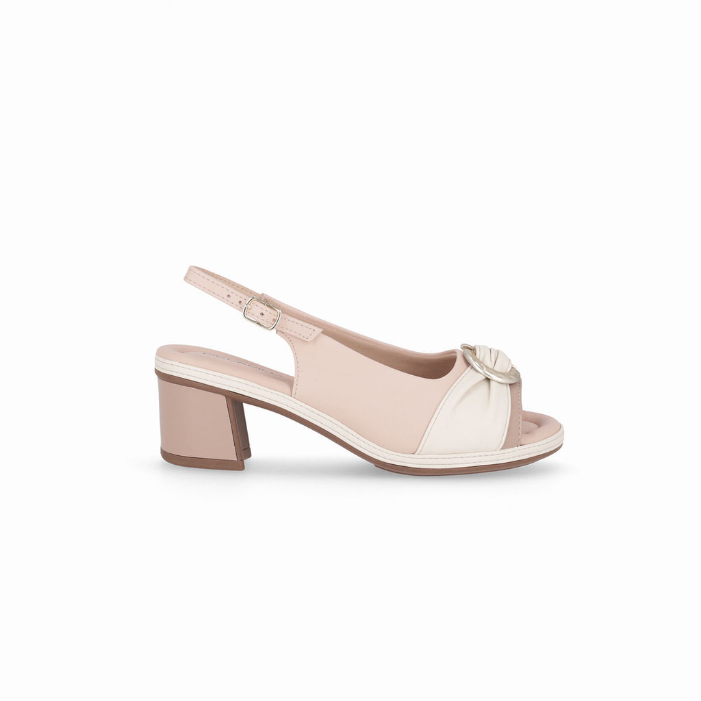 Slingback Paola Salto Médio Rose com Off White - Women Shoes