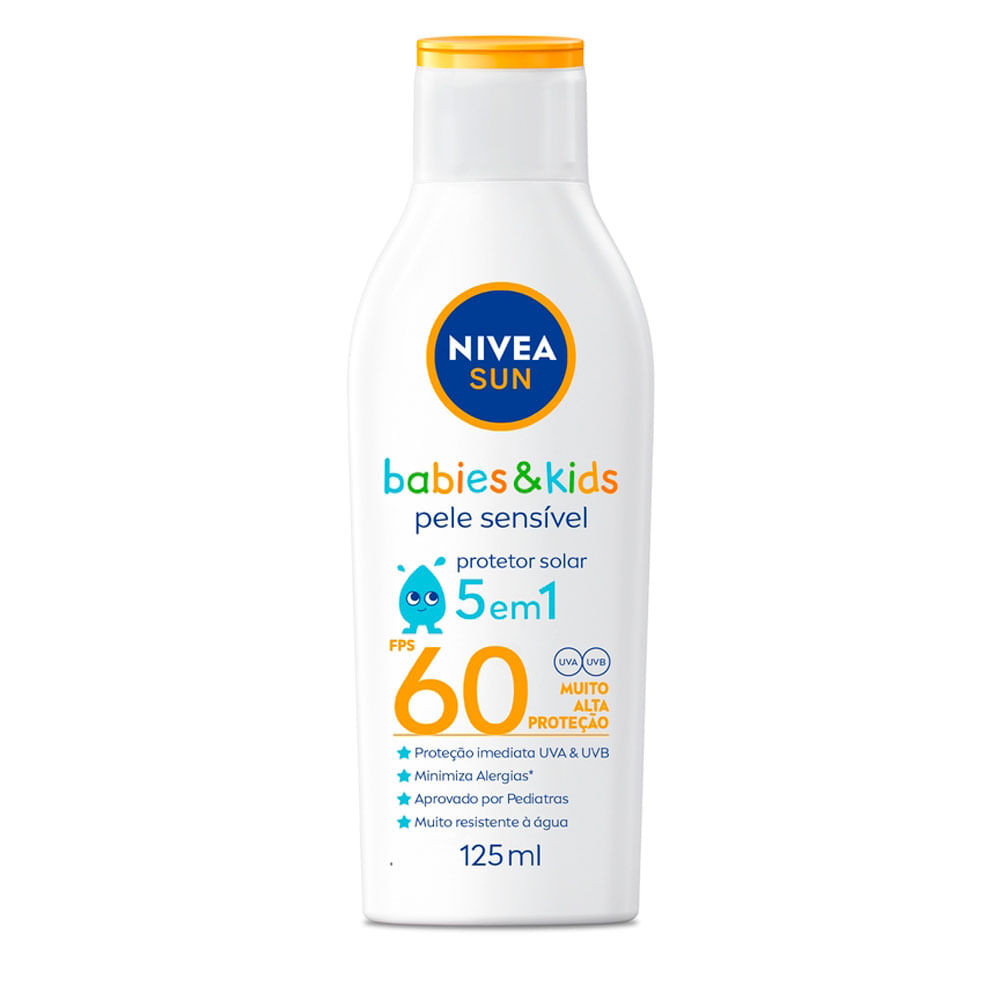 Protetor Solar Nivea Sun Kids & Babies Pele Sensível FPS 60 125ml - Beauty