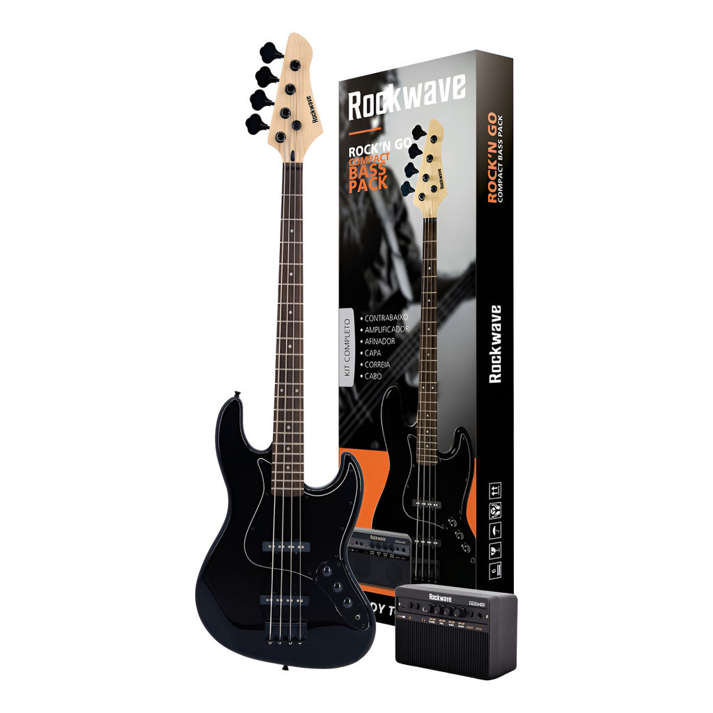 Kit Completo Contrabaixo Rockwave Rbk400 + Capa E Acessórios em Oferta na Shopee