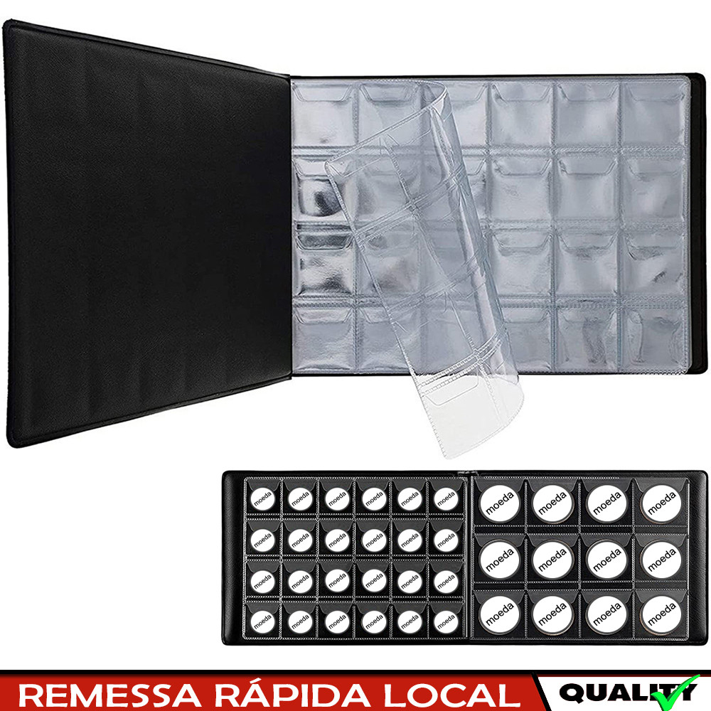 Álbum de moedas com 240 bolsos, livro de colecionar, suporte de coleção de moedas de lembrança, Organizador Portátil em Oferta na Shopee
