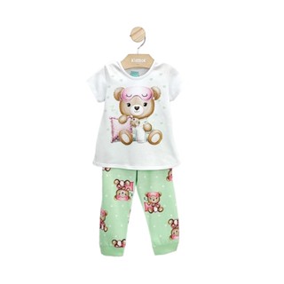 Pijama Menina Blusa e Calça Ursinho Brilha no Escuro - Kyly em Oferta na Shopee