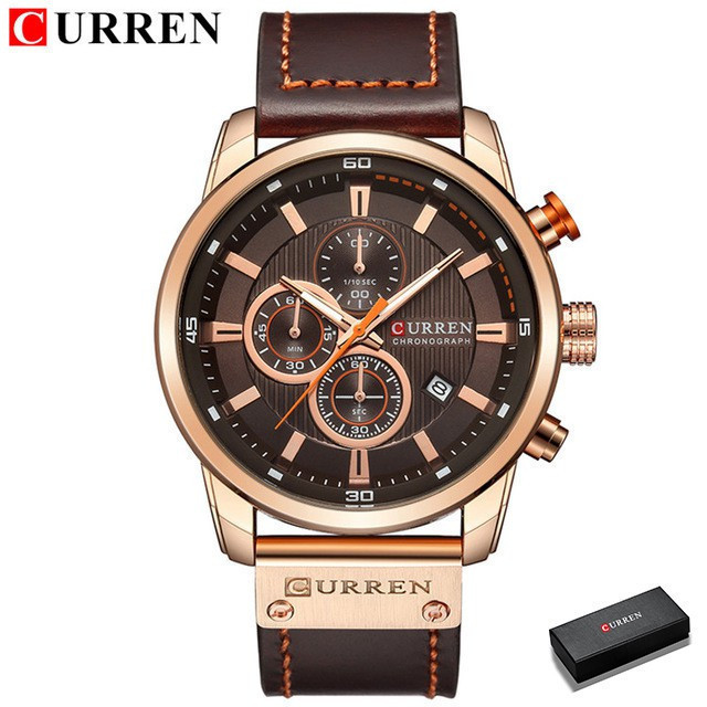 CURREN Relógio Masculino De Luxo Original Top Marca Couro Casual Esportes Quartzo À Prova D'água 8291 8314 8359