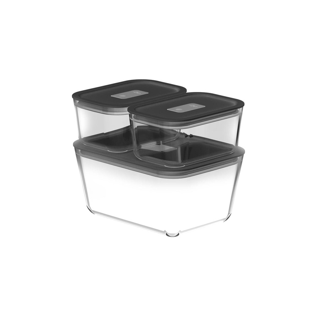 Kit de potes de vidro hermético Ou 2,4 L e 725 ml Linha Fresh Lock em Oferta na Shopee