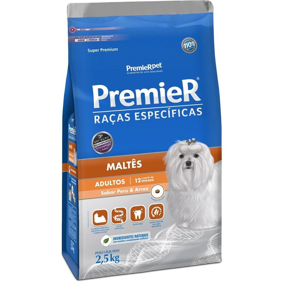Ração Seca Premier Raças Específicas Maltês Sabor Peru E Arroz Para Cães Adultos 2,5Kg em Oferta na Shopee