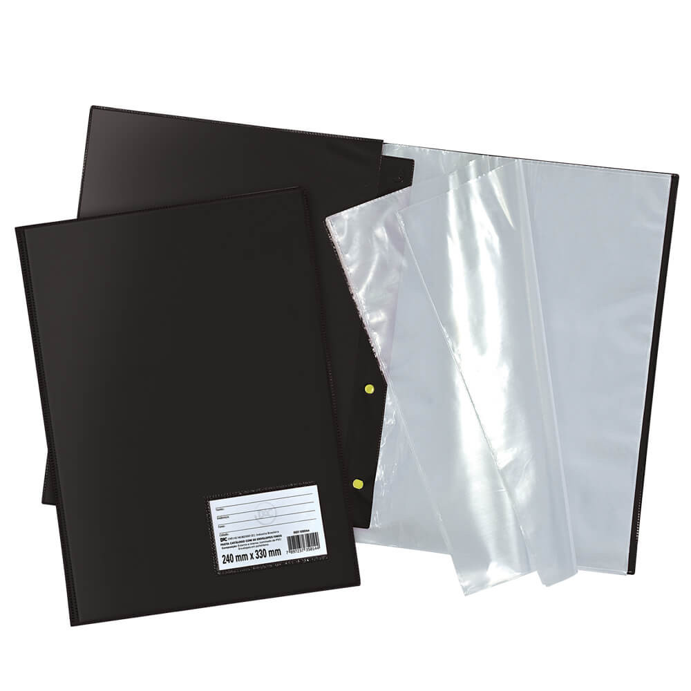 Pasta Catálogo Ofício Preta DAC 100 Envelopes