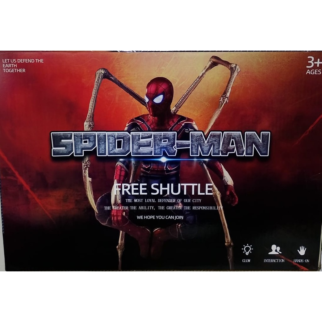 Kit Brinquedo infantil Super Herois Spiderman Boneco + Moto + Máscara e Espada Musical e luz Lança Disco Personagem Home