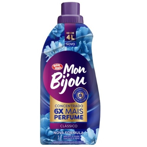 Amaciante de Roupa Concentrado Clássico Mon Bijou Frasco 1l