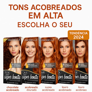 Coloração Super Bonita 50g Tons de Acobreados ESCOLHA O SEU Probelle 5.74 6.4 7,4 8.4 8.43 em Oferta na Shopee