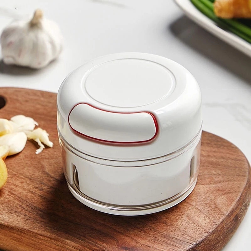 Mini Processador De Alimentos Alho Manual Com 2 Lâminas Inox Triturador Processador de Alimentos