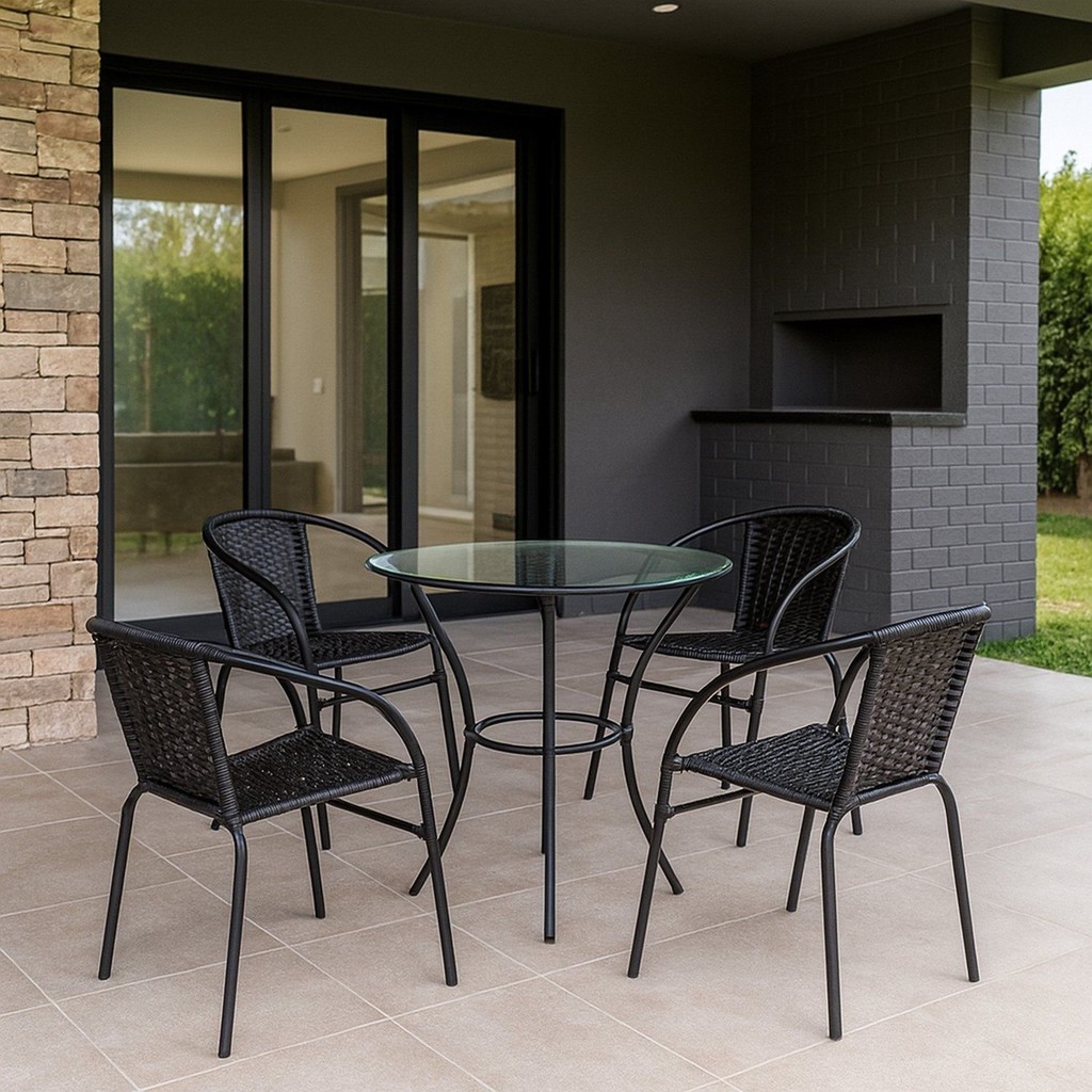 Conjunto para Jardim Mesa com 4 Cadeiras Solari em Oferta na Shopee