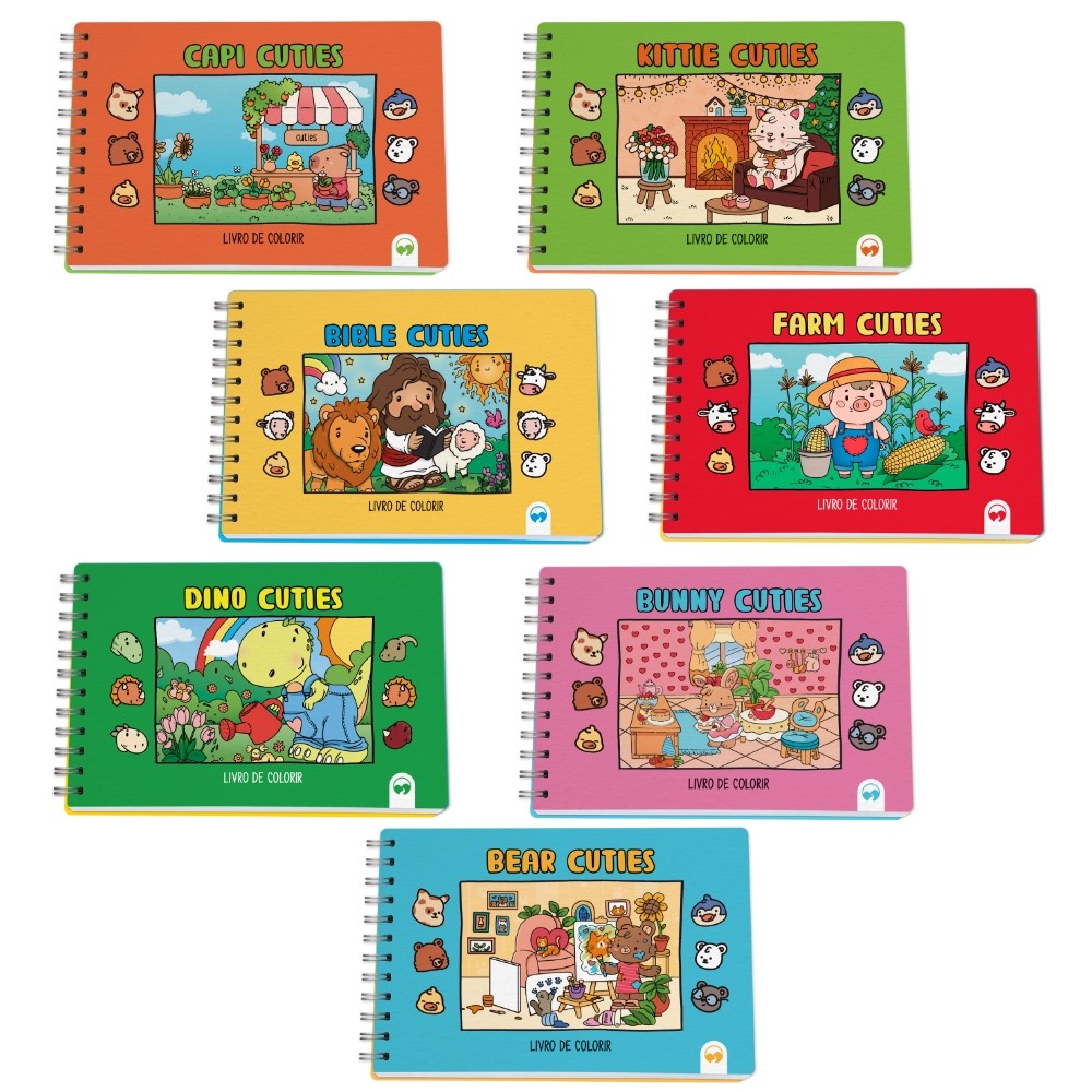 LIVRO DE COLORIR CUTIES CAPA DURA VALE DAS LETRAS ILUSTRAÇÃO DESENHO PINTAR PINTURA HOBBY COMFY GOOD em Oferta na Shopee