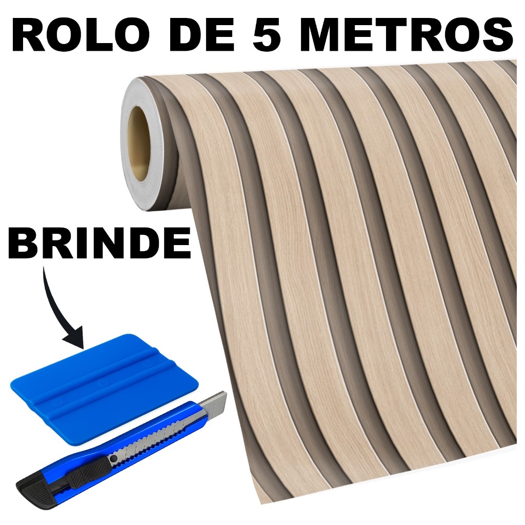 Papel de Parede Auto Colante Adesivo Ripado Soft Clean Camurça Bege 3D Rolo de 5 Metros Lavável Sala