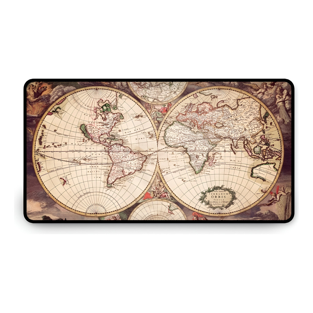 Mouse Pad Gamer Speed Extra Grande 65x32cm Mapa Mundi#3