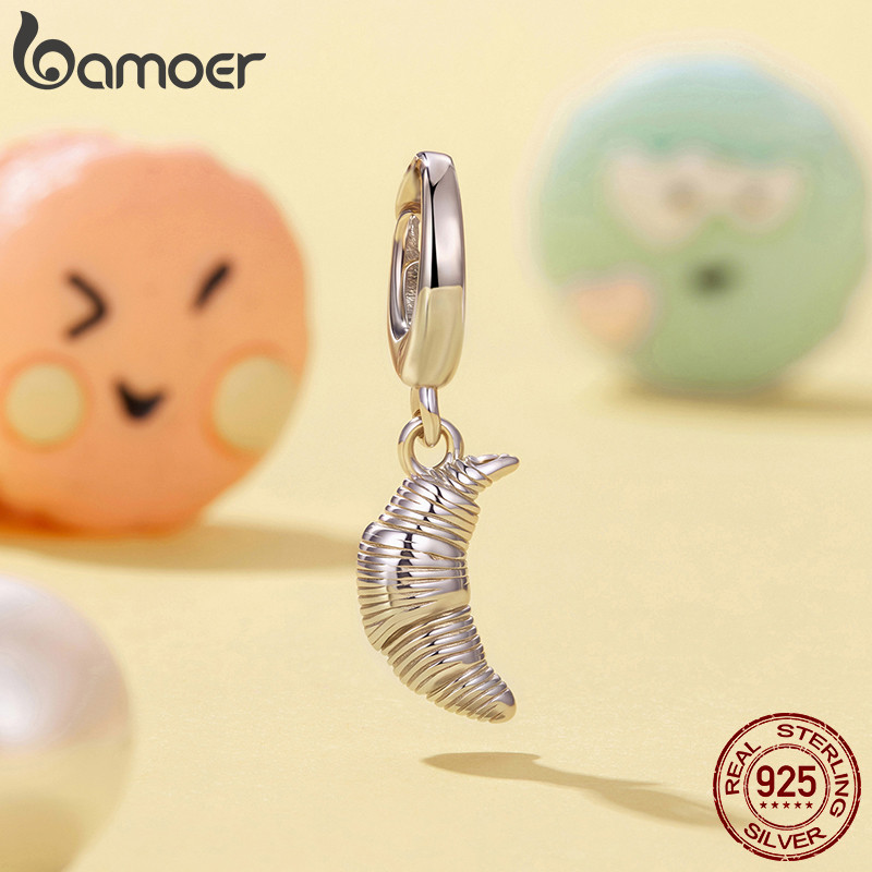 Detalhes do Bamoer Original 925 Prata Esterlina Pingente Fechamento Croissant Acessórios Série Pulseira