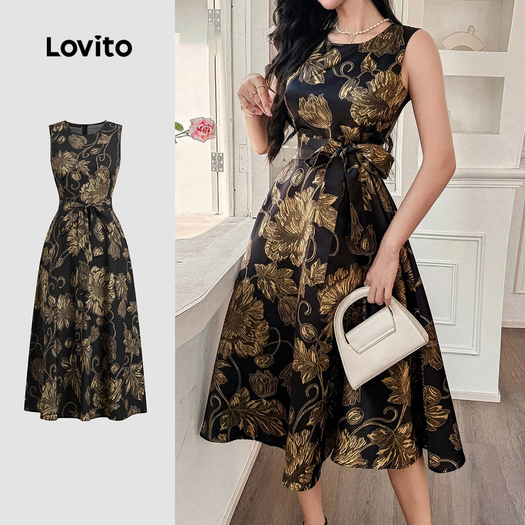 (New) Lovito Vestido Boho Primavera/verão para Mulheres L149ED160