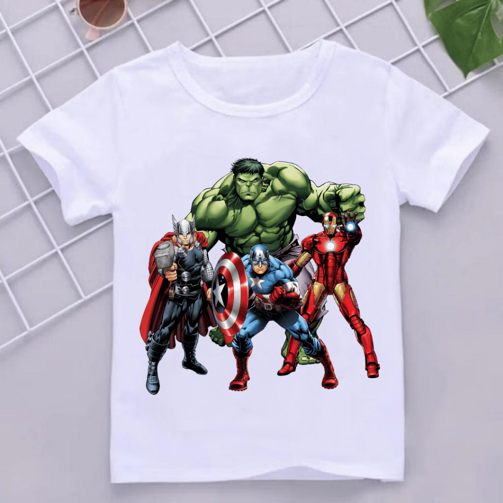 Camiseta Infantil 100% Algodão Super Heróis Camisa Manga Curta