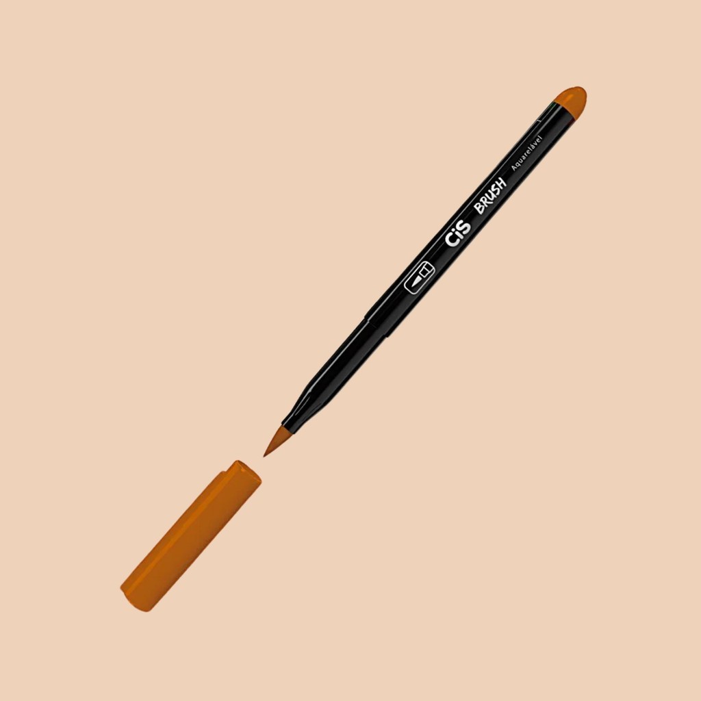 Caneta Pincel Brush Aquarelável Laranja 19 - Cis  -