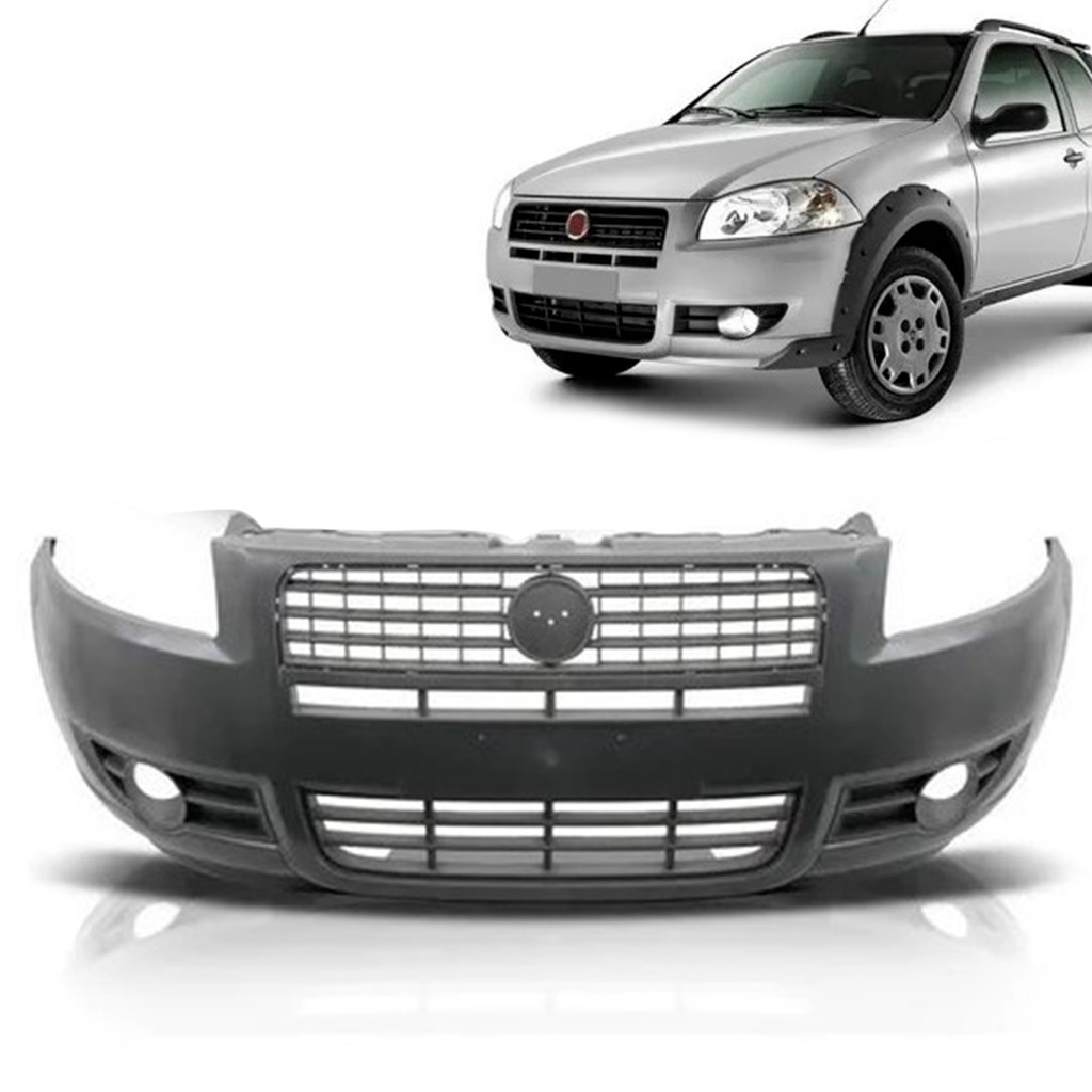 Parachoque Dianteiro Strada Working 09 10 11 12 13 Cinza Com Furo em Oferta na Shopee