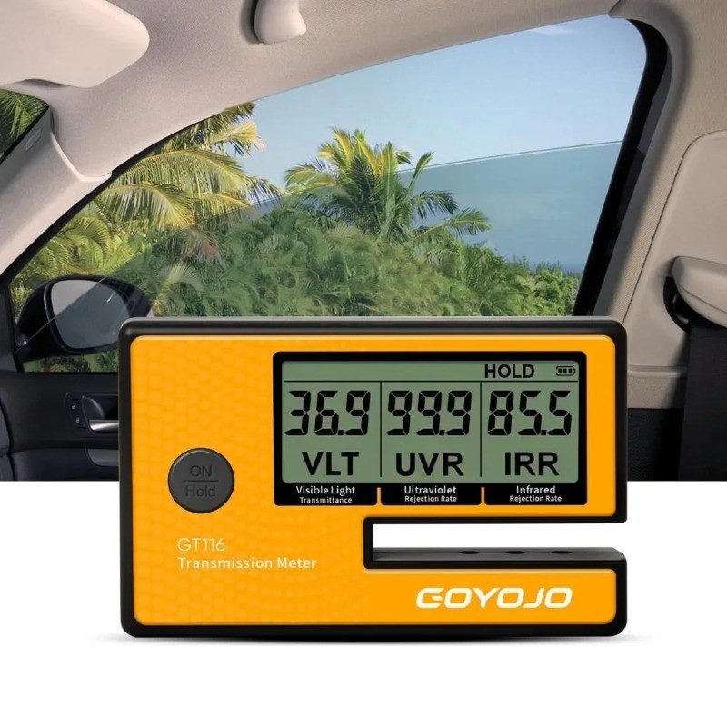 GOYOJO GT116 Labs Tint Meter Digital Filme Solar Medidor De Transmissão De Carro 3 Em 1 VLT UV IR Testador De Rejeição D