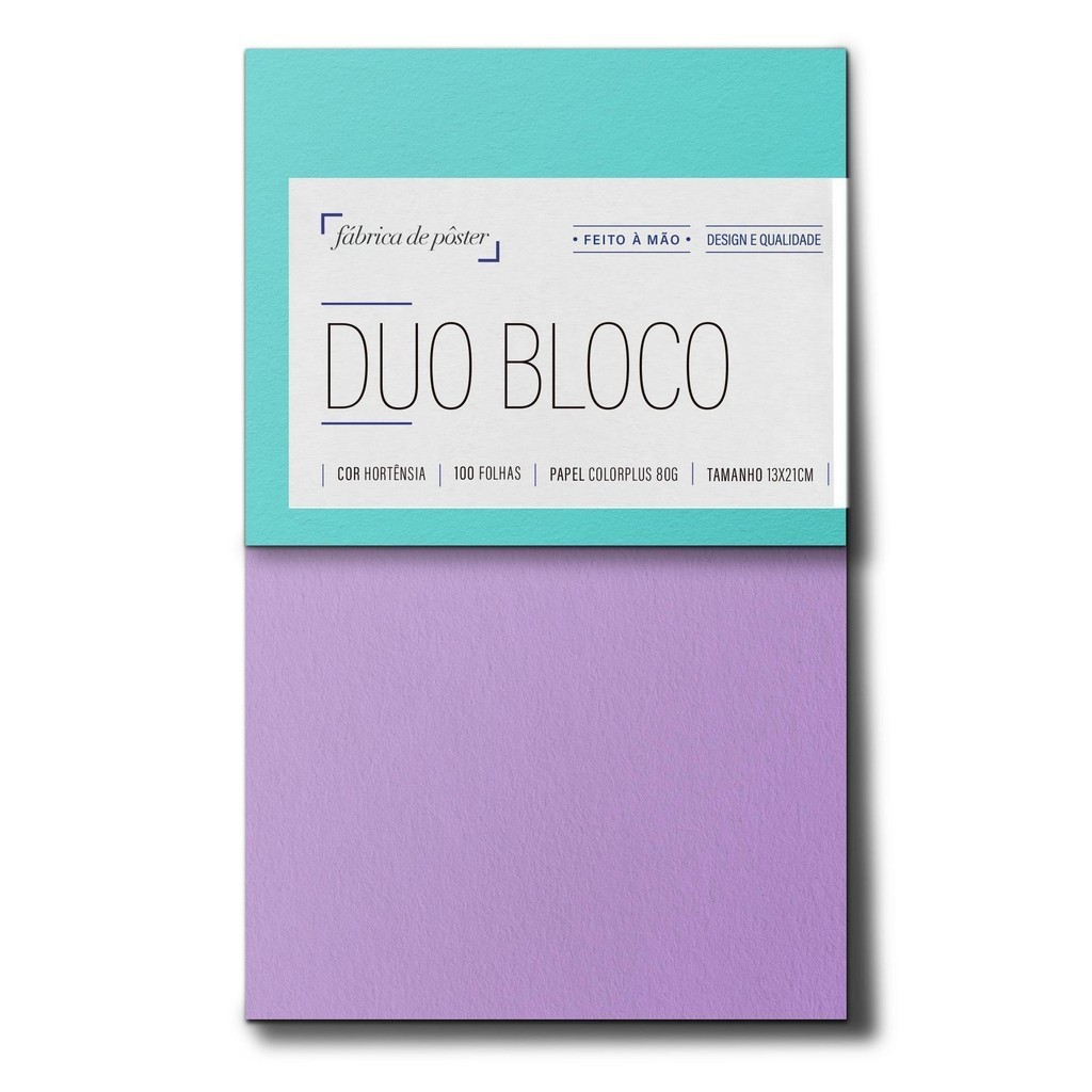 Duobloco 100 Folhas Papel Colorplus 80g | Azul e Lilás | Base Rígida com Hot Stamping