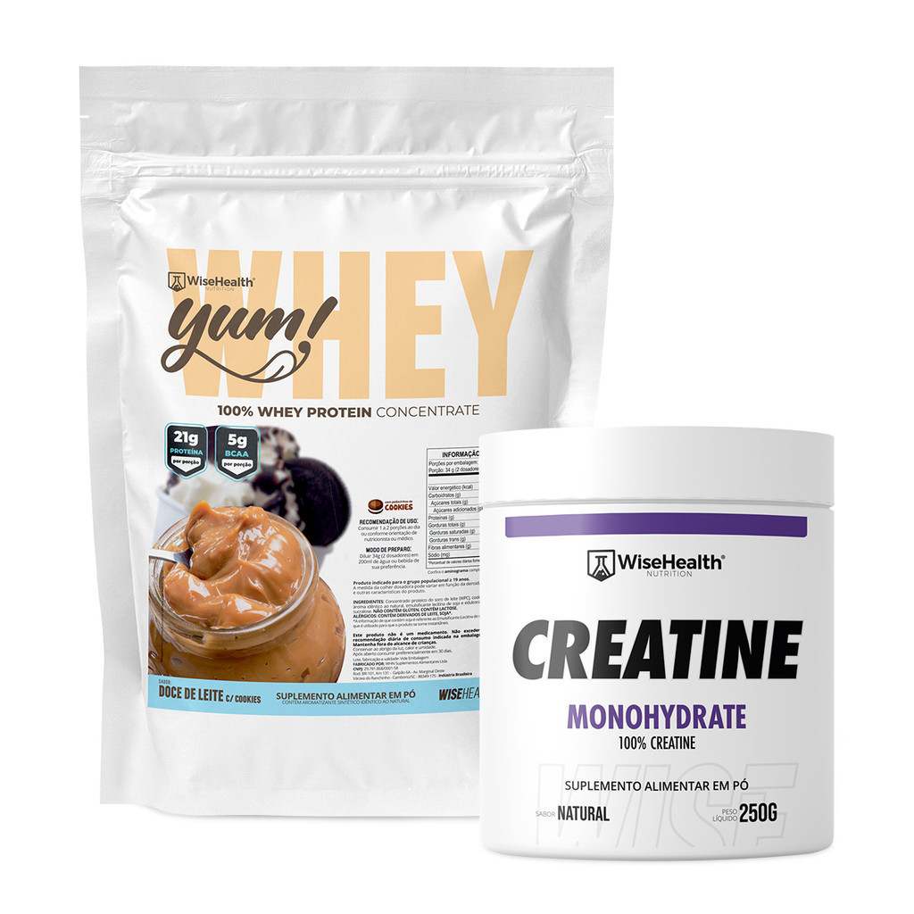 Kit Creatina 250g + Yum! Whey Doce de Leite 900g - Wise