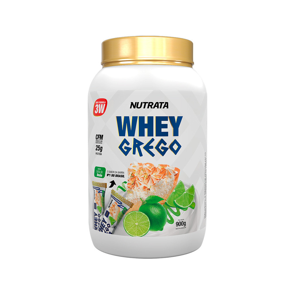 Whey Protein 3W Grego Sabor Torta De Limão Pote 900g Nutrata