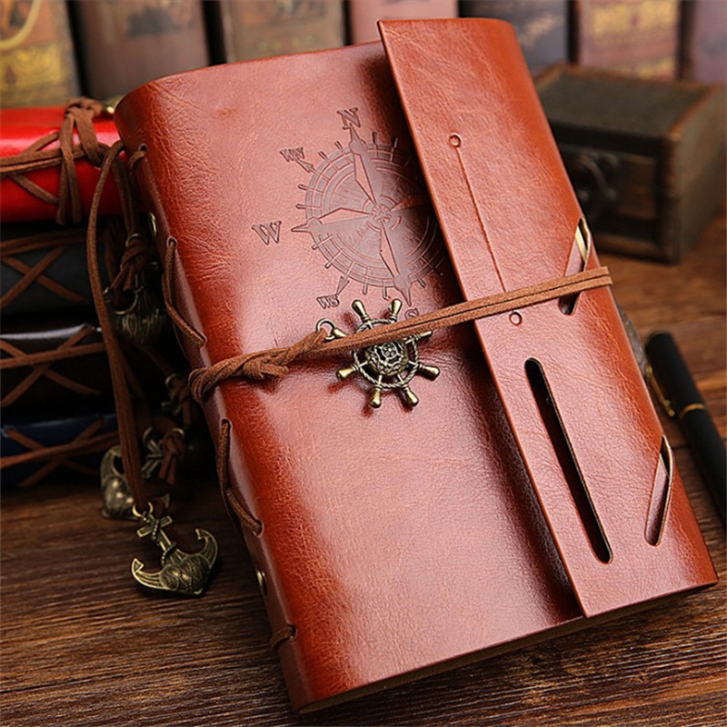 Retro Caderno Viajante Diário Couro Capa Macia Tamanho Pequeno Substituível Papel Kraft Cadernos Internos E Blocos De No
