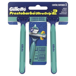 Aparelho de Barbear Gillette Prestobarba UltraGrip2 Movel 2 Unidades em Oferta na Shopee