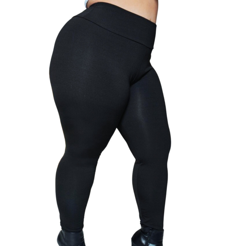 Calça Legging Plus Size feminina cintura alta Grossa peluciada academia fitness