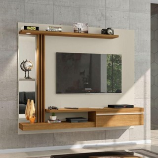 Painel para Tv 55 Polegadas Denver Bechara Off White Com Cinamomo em Oferta na Shopee